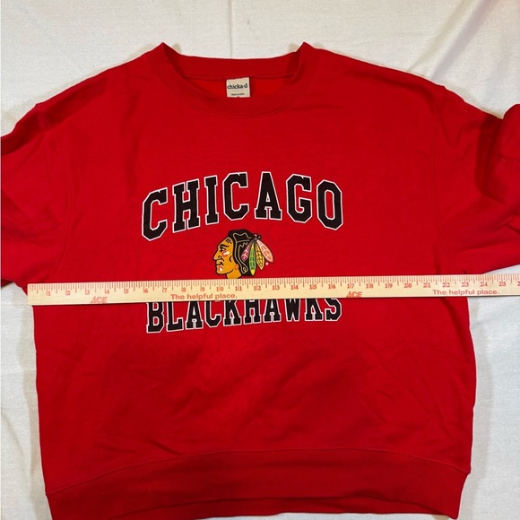 Chicago Blackhawks Womens’ Red Chicka-d Sweatshirt - Picture 6 of 8